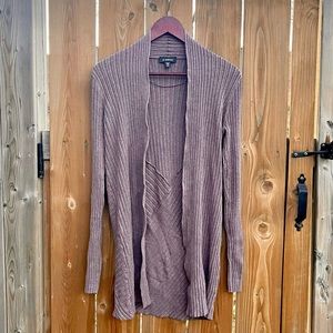 Le Chateau Ribbed Knit Cardigan in Taupe